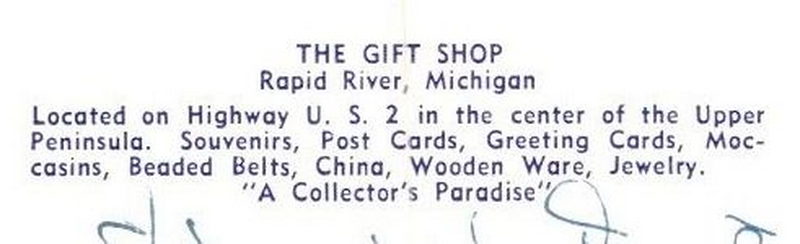 The Gift Shop (Gift Shoppe) - 1953 Postcard